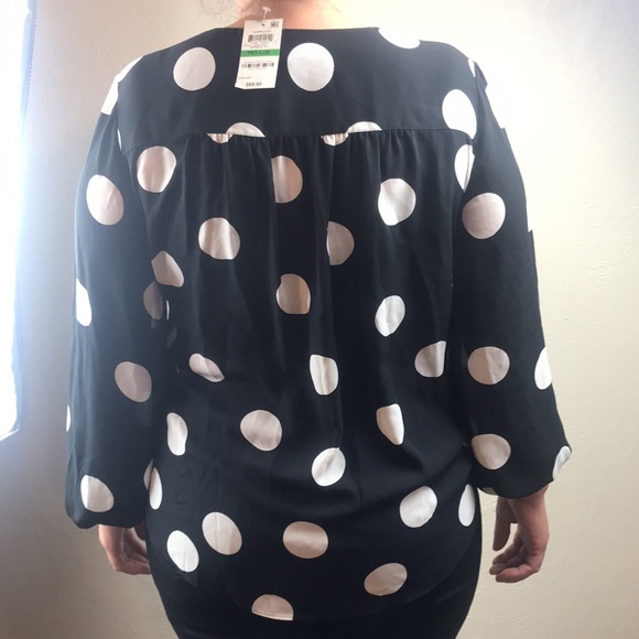 INC Petite Embroidered Dot Surplice Top, - Picture 5 of 12